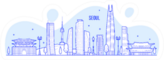 Seoul Skyline, South Korea Illustration Sticker