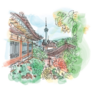 Seoul Tower Illustration Sticker