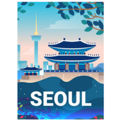 Seoul Travel Illustration Sticker