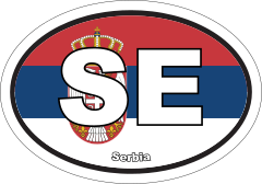 Serbia SE Flag Oval Sticker