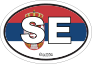 Serbia SE Flag Oval Sticker