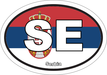 Serbia SE Flag Oval Sticker