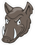 Serious Boar Head Mascot Sticker