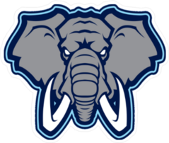 Serious Elephant Mascot Sticker