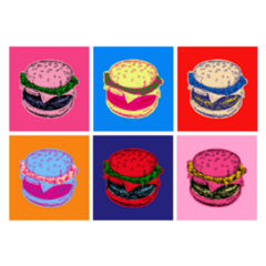Set Burgers Illustration Pop Art Sticker