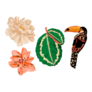 Set Flowers, Leaves And Toucan Sticker