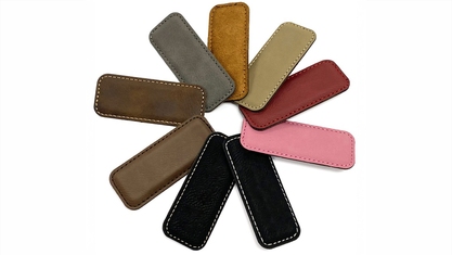 Set of Blank Leatherette Name Tags