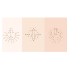 Set Of Celestial Talisman With Crystal Sticker