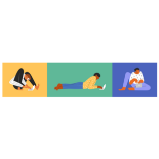 Set Of Characters Working From Home Sticker