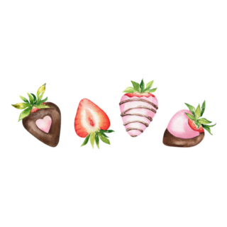 Set Of Chocolate Covered Strawberries Illustration Sticker
