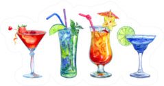 Set Of Cocktails Sticker