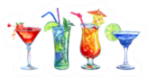 Set Of Cocktails Sticker
