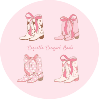 Set Of Coquette Cowgirl Boots Sticker