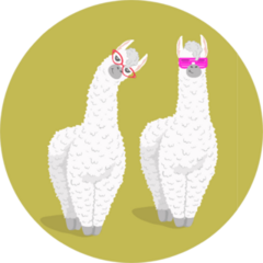 Set Of Cute Cartoon Llamas Sticker