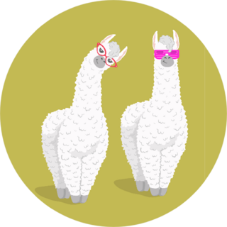 Set Of Cute Cartoon Llamas Sticker