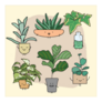 Set of Cute Happy House Plants in Pots Sticker