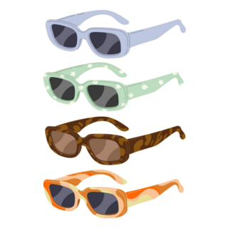Set Of Cute Retro Sunglasses 00s Style Sticker