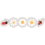 Set Of Daisy Flowers And Ladybug Sticker