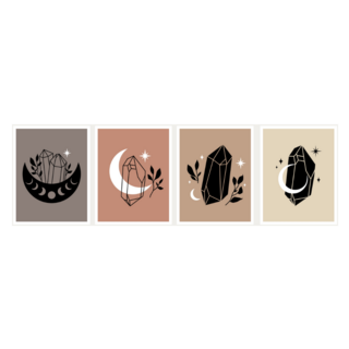 Set Of Different Magic Crystals Sticker