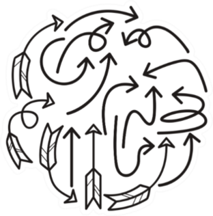 Set Of Doodle Arrows In Circle Sticker