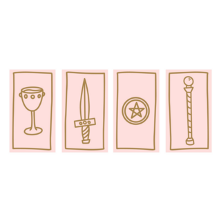 Set Of Doodle Tarot Cards Sticker