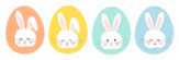 Set Of Easter Bunny Rabbits On Pastel Eggs Sticker