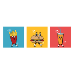 Set Of Fast Food Posters Sticker