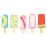 Set Of Fruit Popsicles For Summer Sticker
