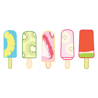Set Of Fruit Popsicles For Summer Sticker