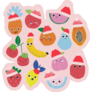 Set Of Funny Christmas Fruits Winter Sticker