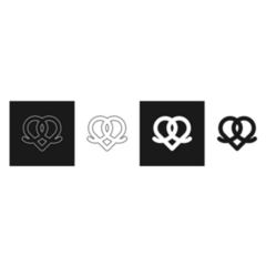 Set Of German Pretzel Icons Sticker