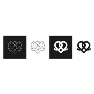 Set Of German Pretzel Icons Sticker