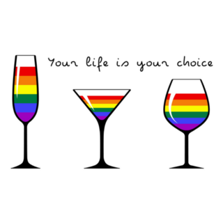 Set Of Glasses, Rainbow Your Life Is Your Choice. Sticker