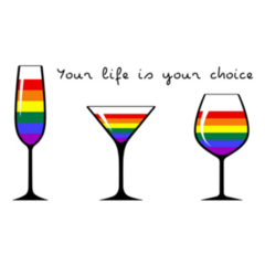 Set Of Glasses, Rainbow Your Life Is Your Choice. Sticker