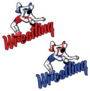 Set Of Hand Drawn Wrestling Sport Logos Sticker