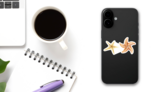Set Of Hand Painted Watercolor Starfishes Sticker on a Phone (New) example