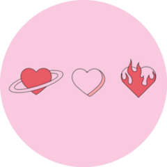 Set Of Heart Emblems Cute Sticker