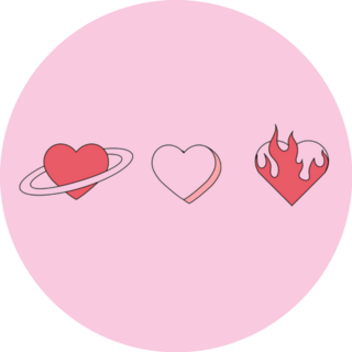 Set Of Heart Emblems Cute Sticker