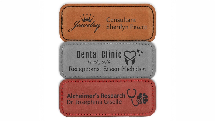 Set of Leatherette Name Tags for Businesses