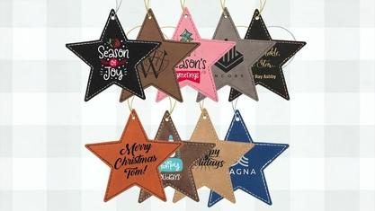 Set of Leatherette Star Ornaments