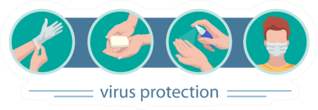 Set Of Medical Icons Virus Protection Sticker