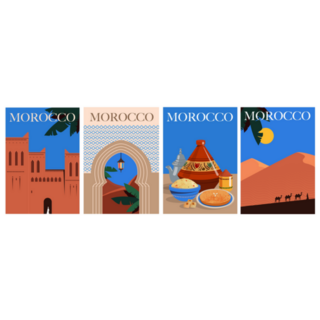 Set Of Morocco Guide Posters Sticker