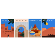 Set Of Morocco Guide Posters Sticker