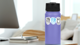 Set Of Muslim Women In  Hijab Or Burka Line Art Sticker on a Water Bottle (New) example