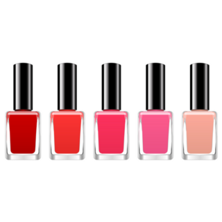 Set Of Nail Polish, Pink And Red Sticker