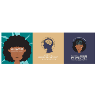Set Of National Suicide Prevention Awareness Illustrations Sticker