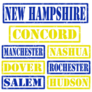 Set Of New Hampshire Cities Stamps Sticker