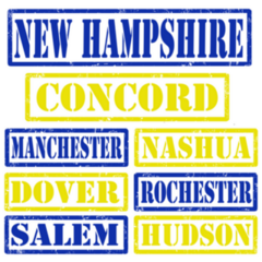 Set Of New Hampshire Cities Stamps Sticker