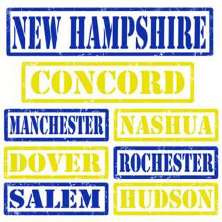 Set Of New Hampshire Cities Stamps Sticker