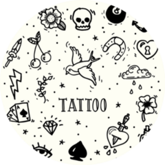 Set Of Old School Tattoos Sticker